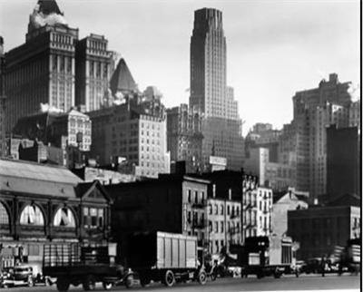 Berenice Abbott : West Street, 1938, Silver Print Photograph <BR> 18.5' x 23.25'